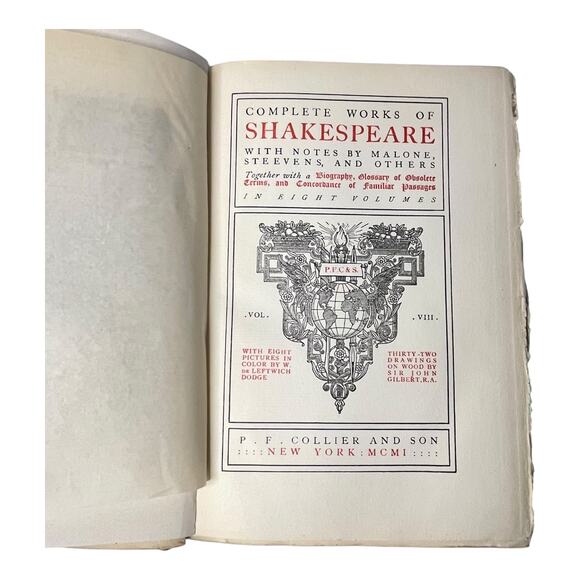 Antique 1901 Complete Works of Shakespeare Vol. 8 Illustrated Rare - Picture 2 of 14